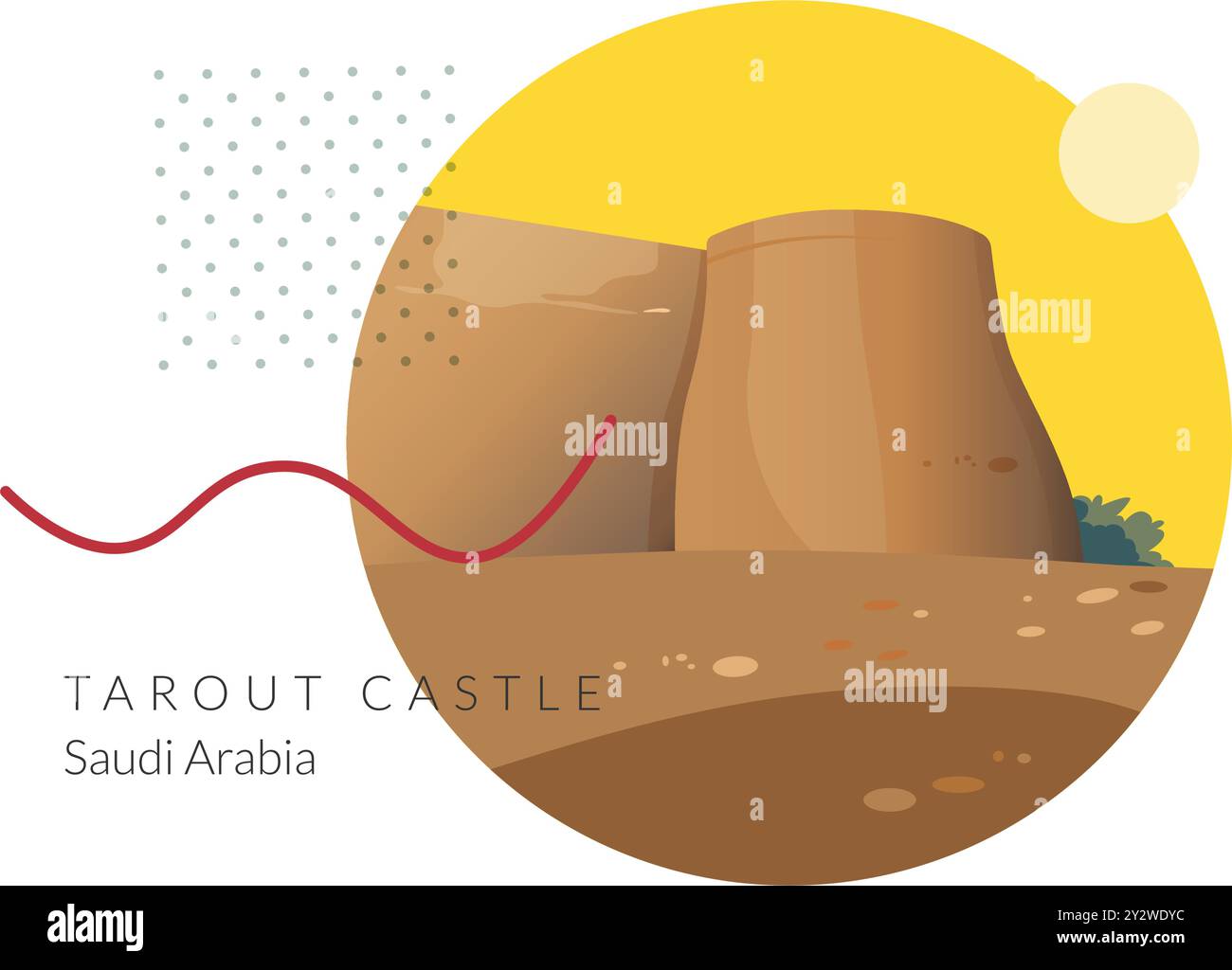Tarout Castle - Fortress in Saudi Arabia - Stock Illustration as EPS 10 ...