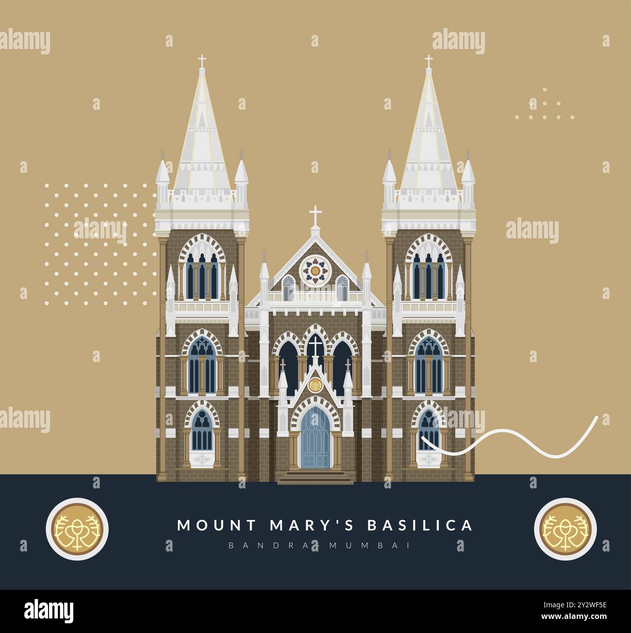 Mount Mary's Basilica- Bandra Mumbai - Stock Illustration as EPS 10 ...