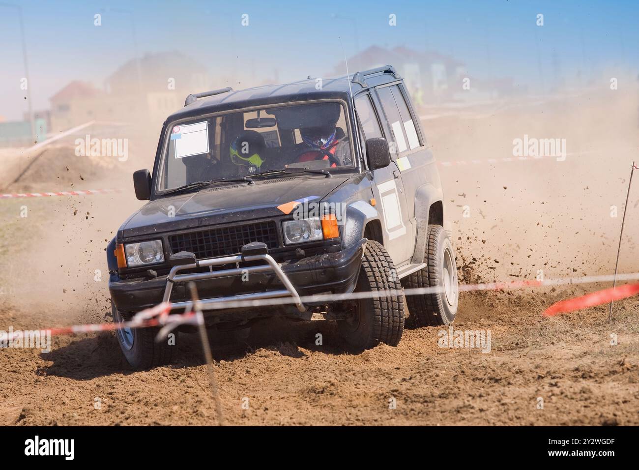 Off road rally raid 4X4 jeep sprint race. Stock Photo