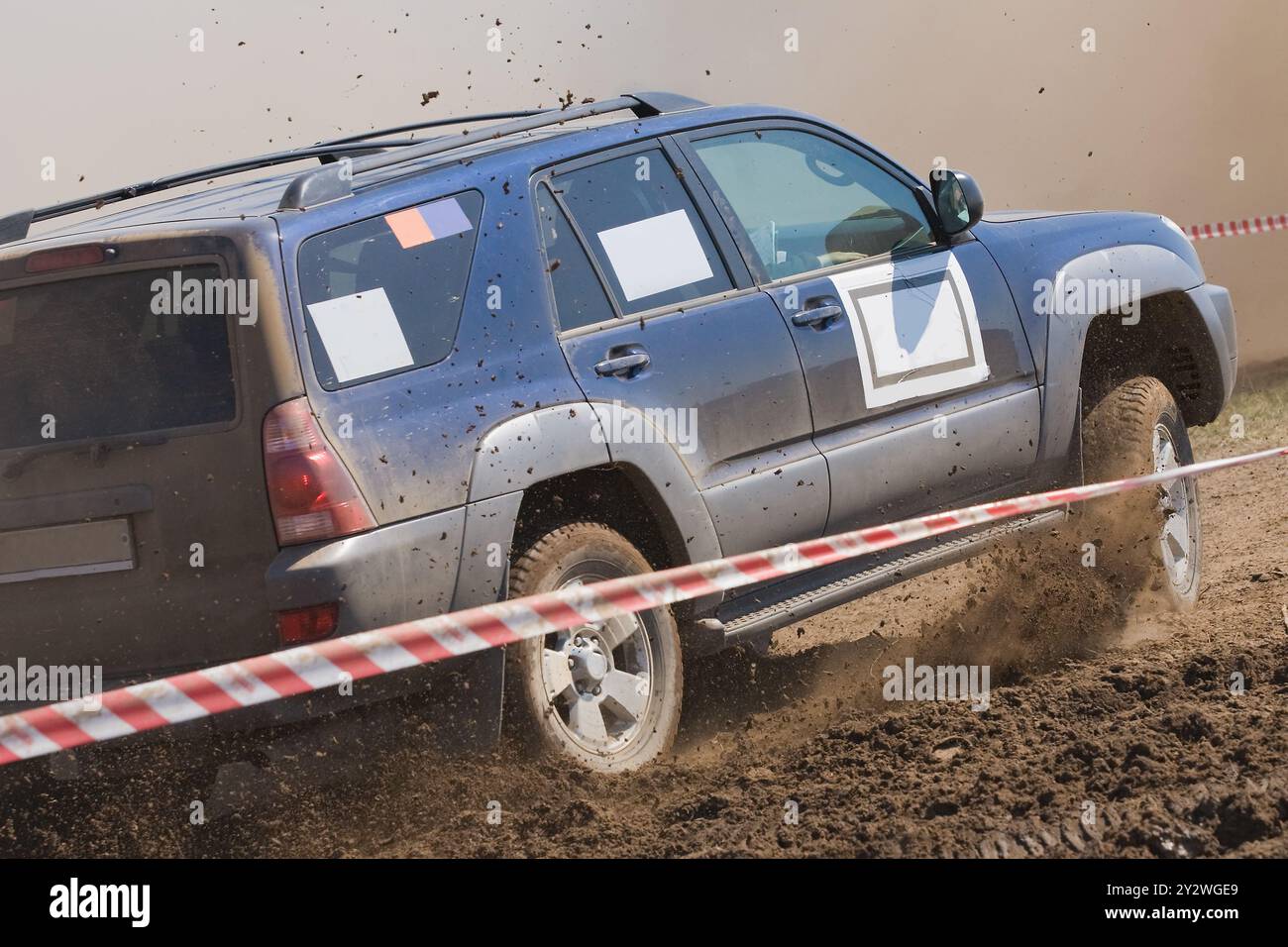 Off road rally raid 4X4 jeep sprint race. Stock Photo
