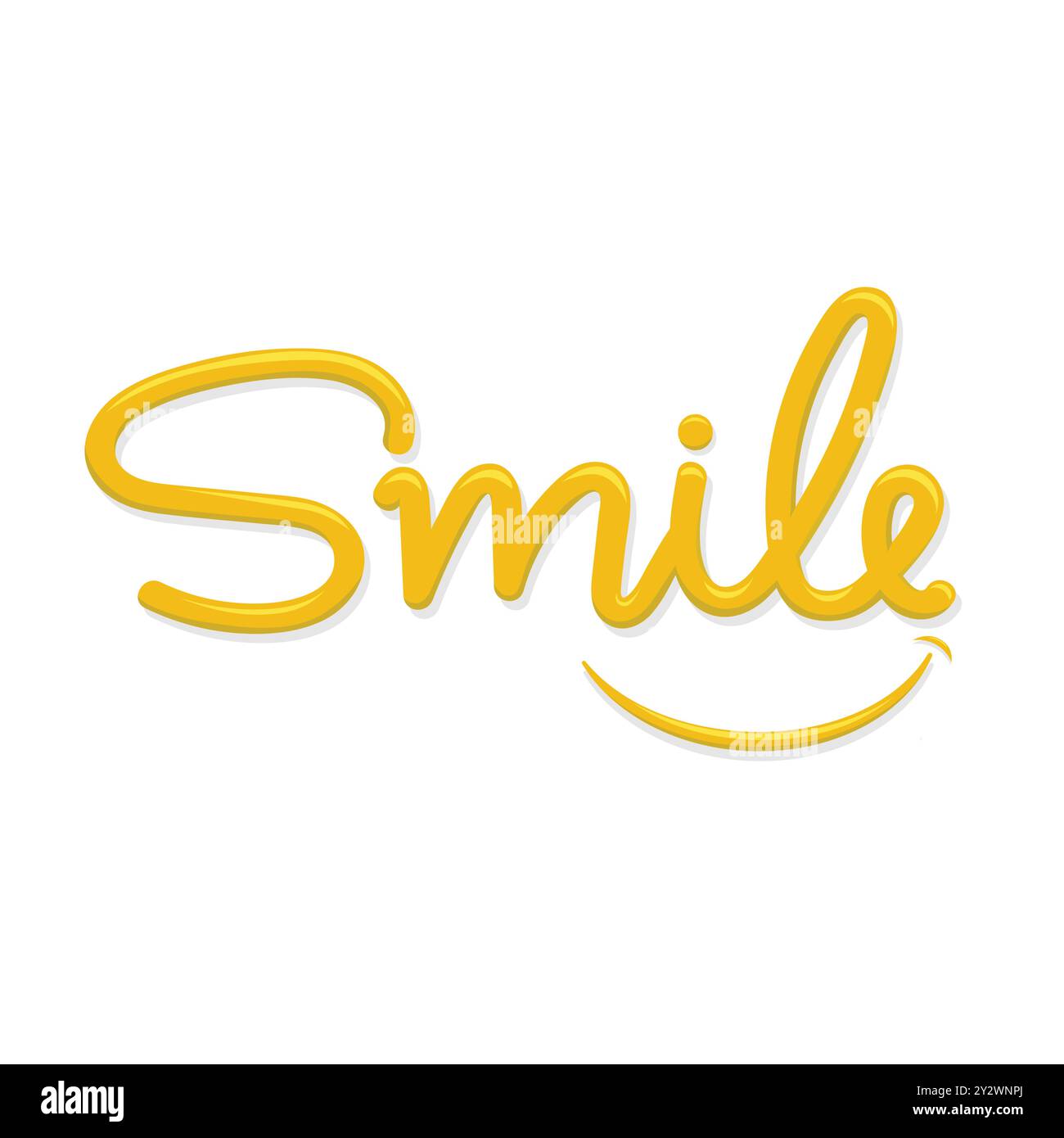 Smile, lettering shine and shadow for greeting card vector illustration ...