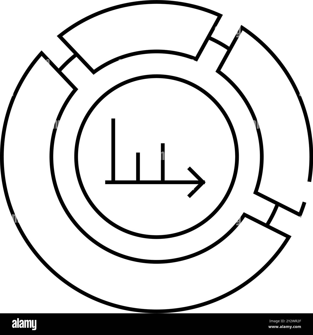pie chart line icon vector black illustration Stock Vector Image & Art ...