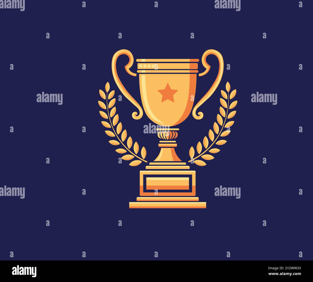 vector of golden Trophy with Laurel Wreath symbol Stock Vector Image ...