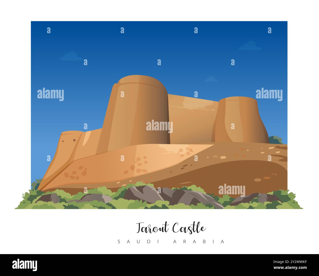 Tarout Castle - Fortress in Saudi Arabia - Stock Illustration as EPS 10 ...