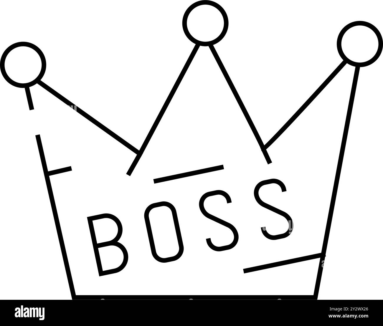 crown boss line icon vector illustration Stock Vector Image & Art - Alamy