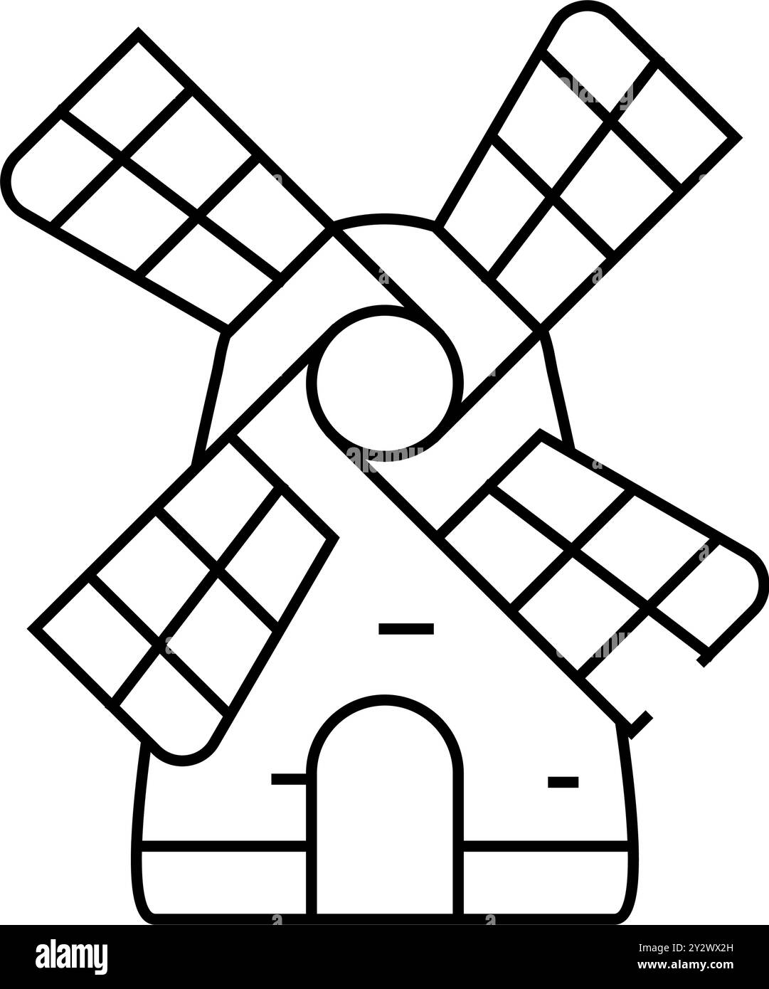mill building line icon vector black illustration Stock Vector Image ...
