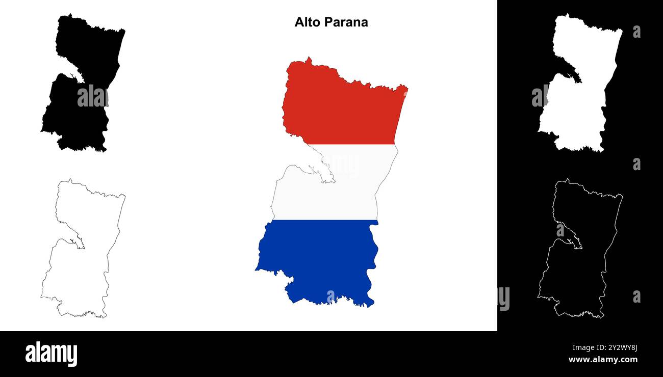 Alto parana vector outline map Stock Vector Images - Alamy