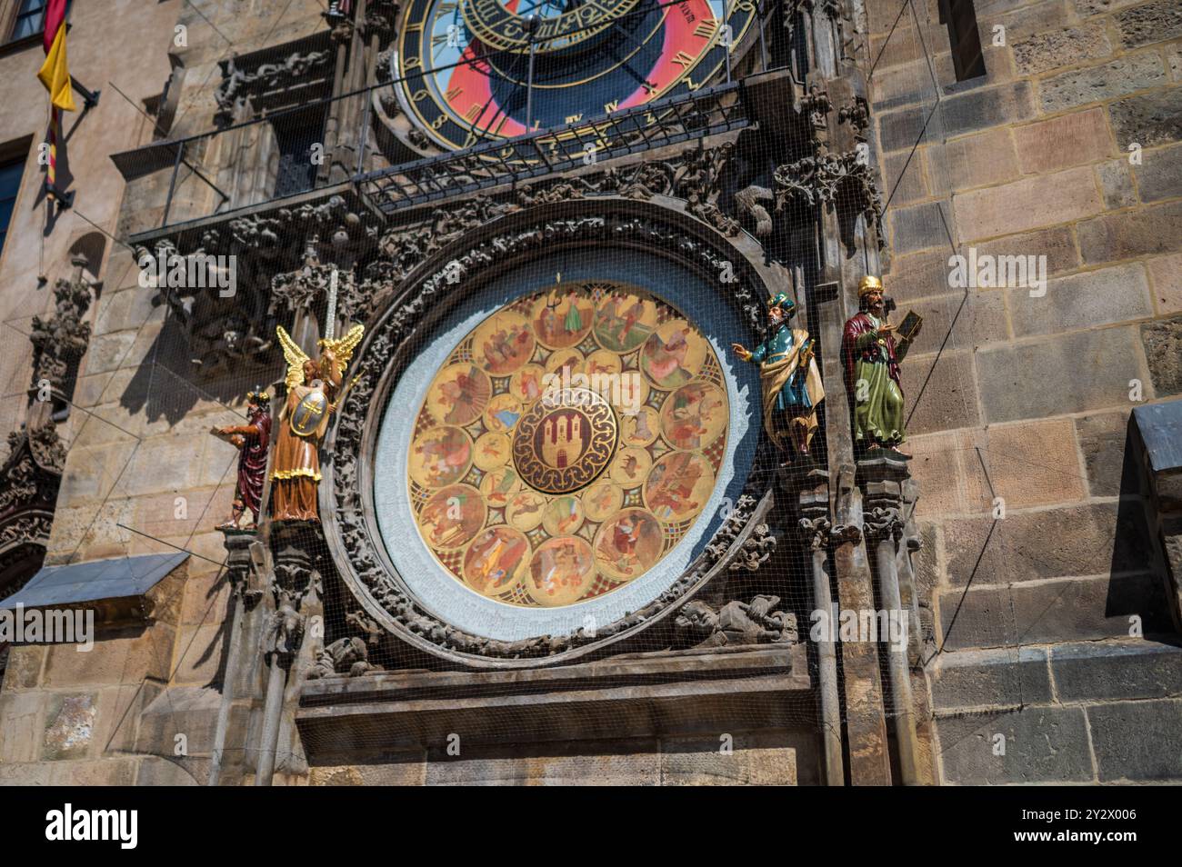 Astronomical Clock in Old Town Hall tower of Prague Stock Photo