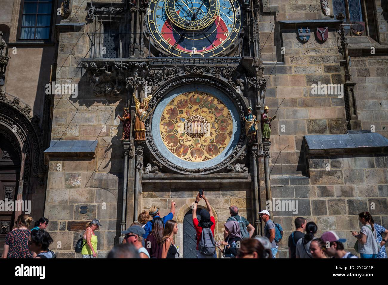 Astronomical Clock in Old Town Hall tower of Prague Stock Photo