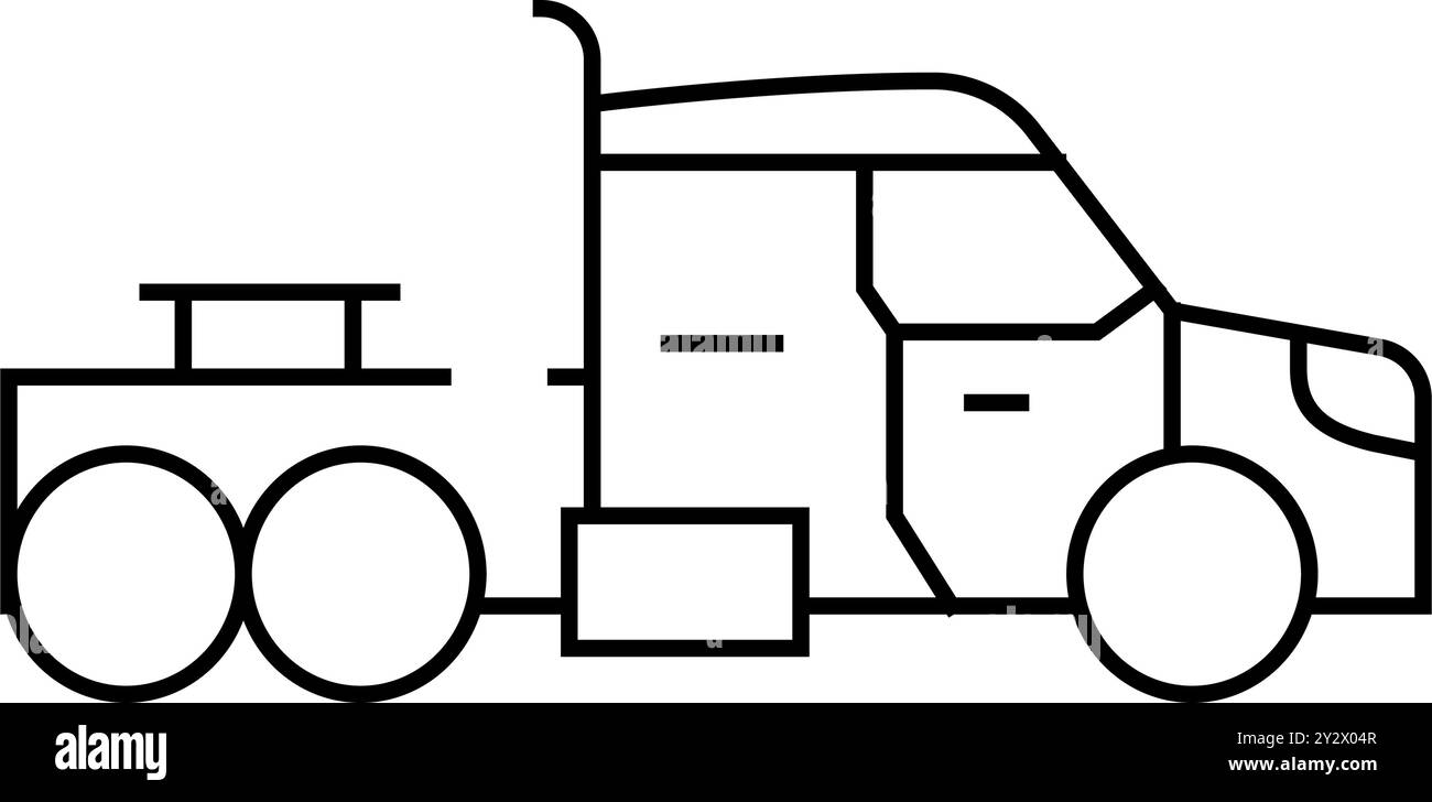 truck transport line icon vector illustration Stock Vector Image & Art ...