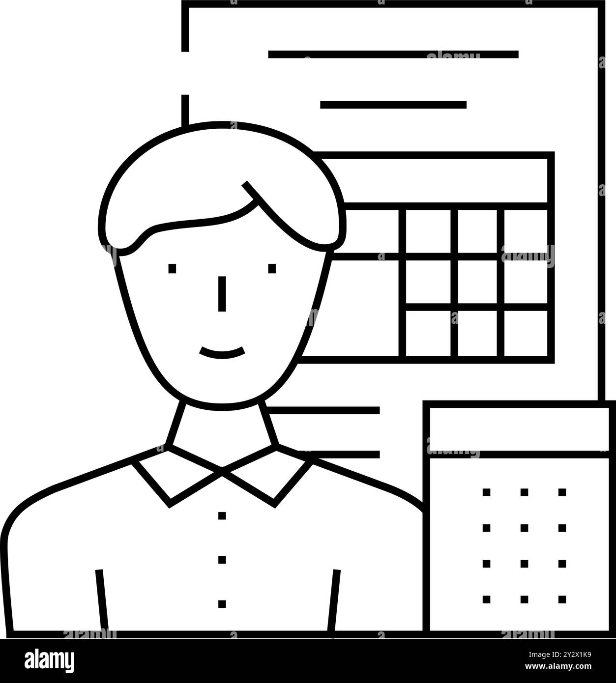 accounting boss line icon vector illustration Stock Vector Image & Art ...