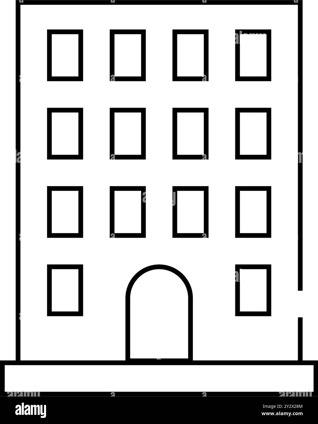 coworking building line icon vector black illustration Stock Vector ...