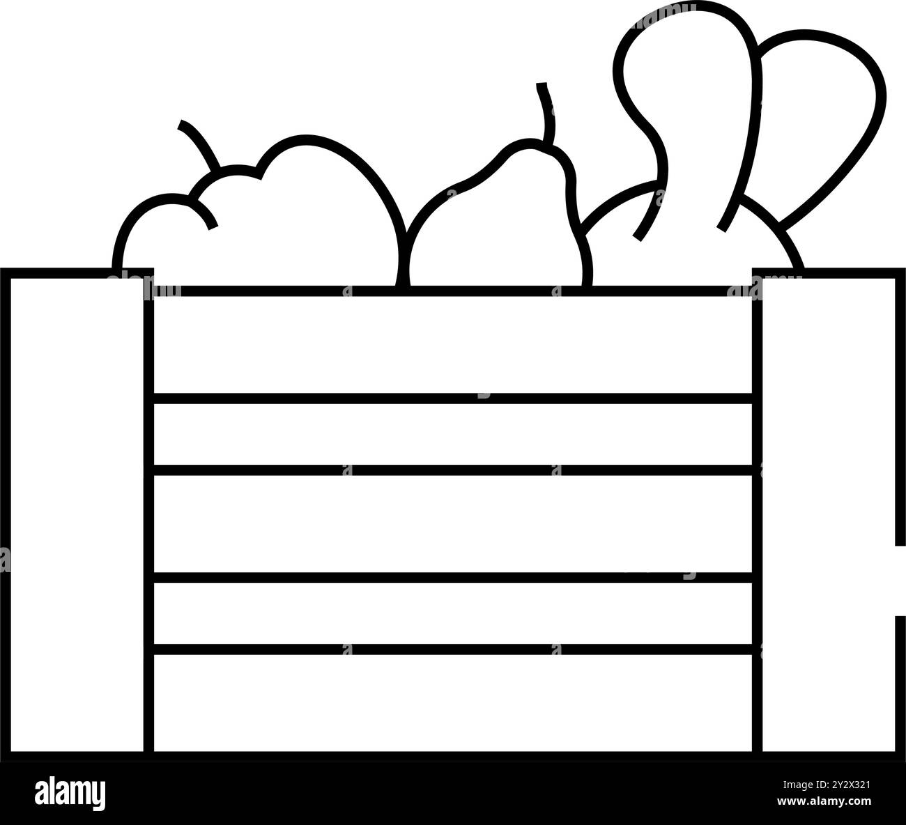 vegetables box line icon vector black illustration Stock Vector Image ...