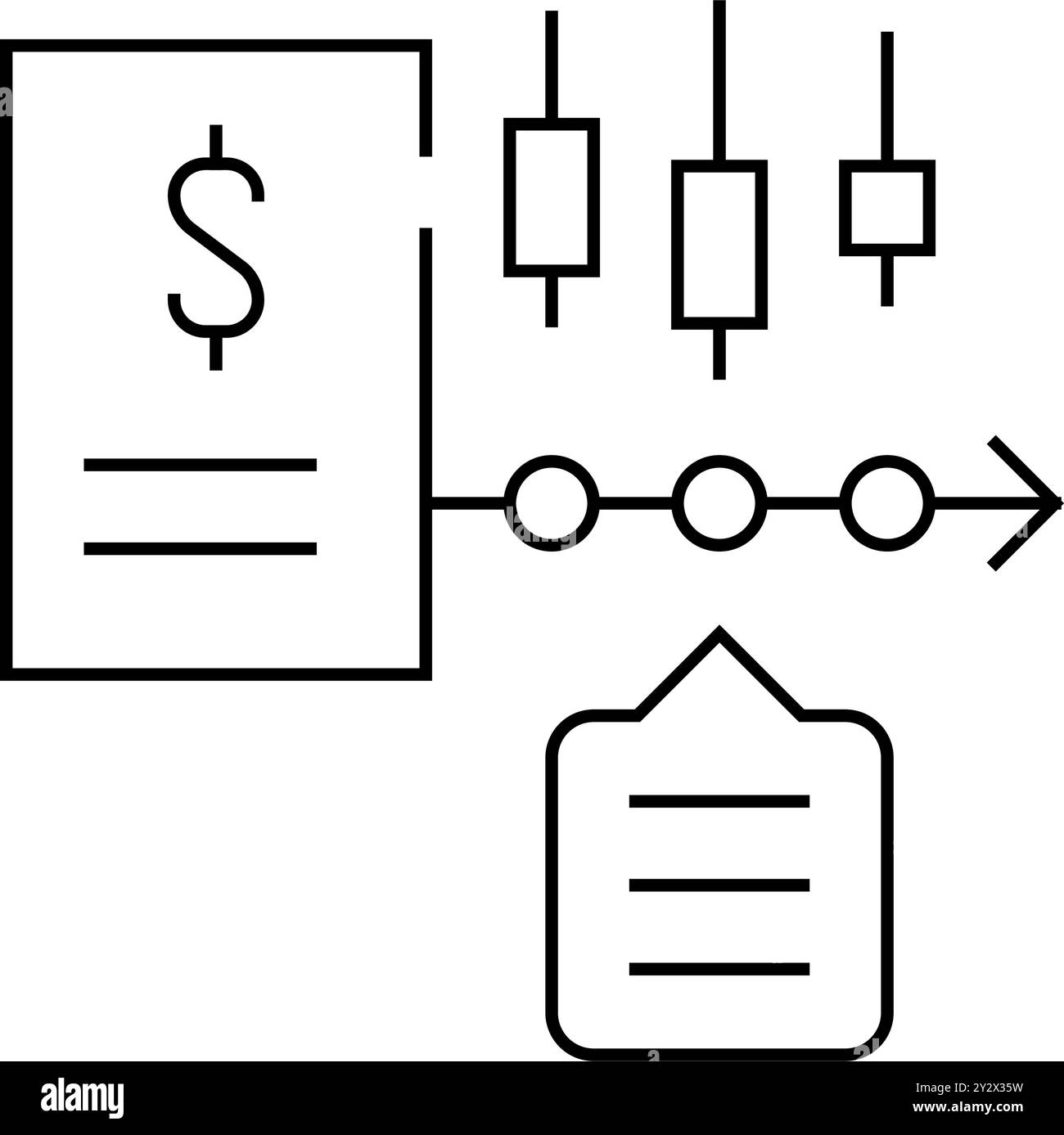 financial time series data analysis line icon vector illustration Stock ...