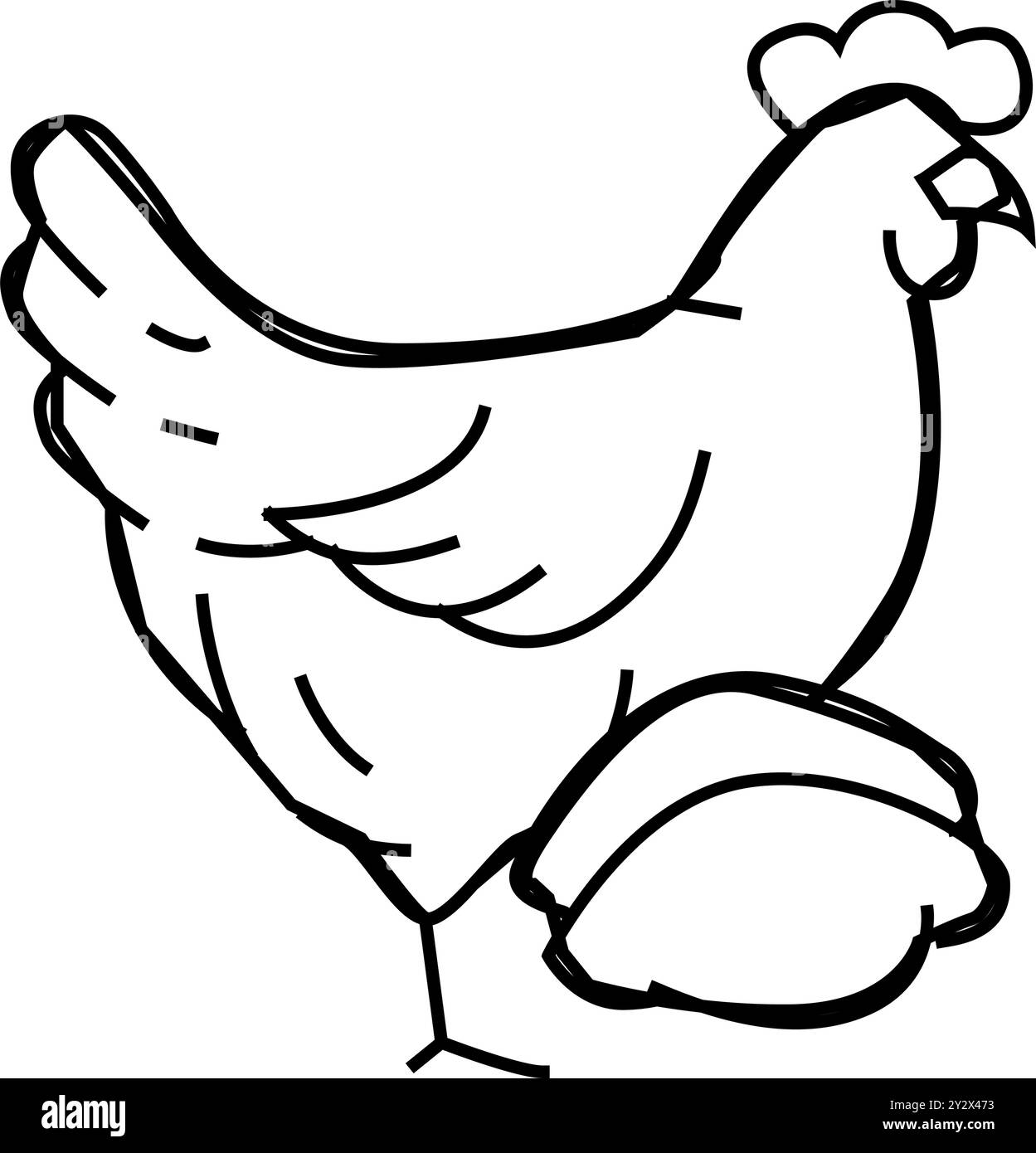 hen bird meat line icon vector illustration Stock Vector Image & Art ...