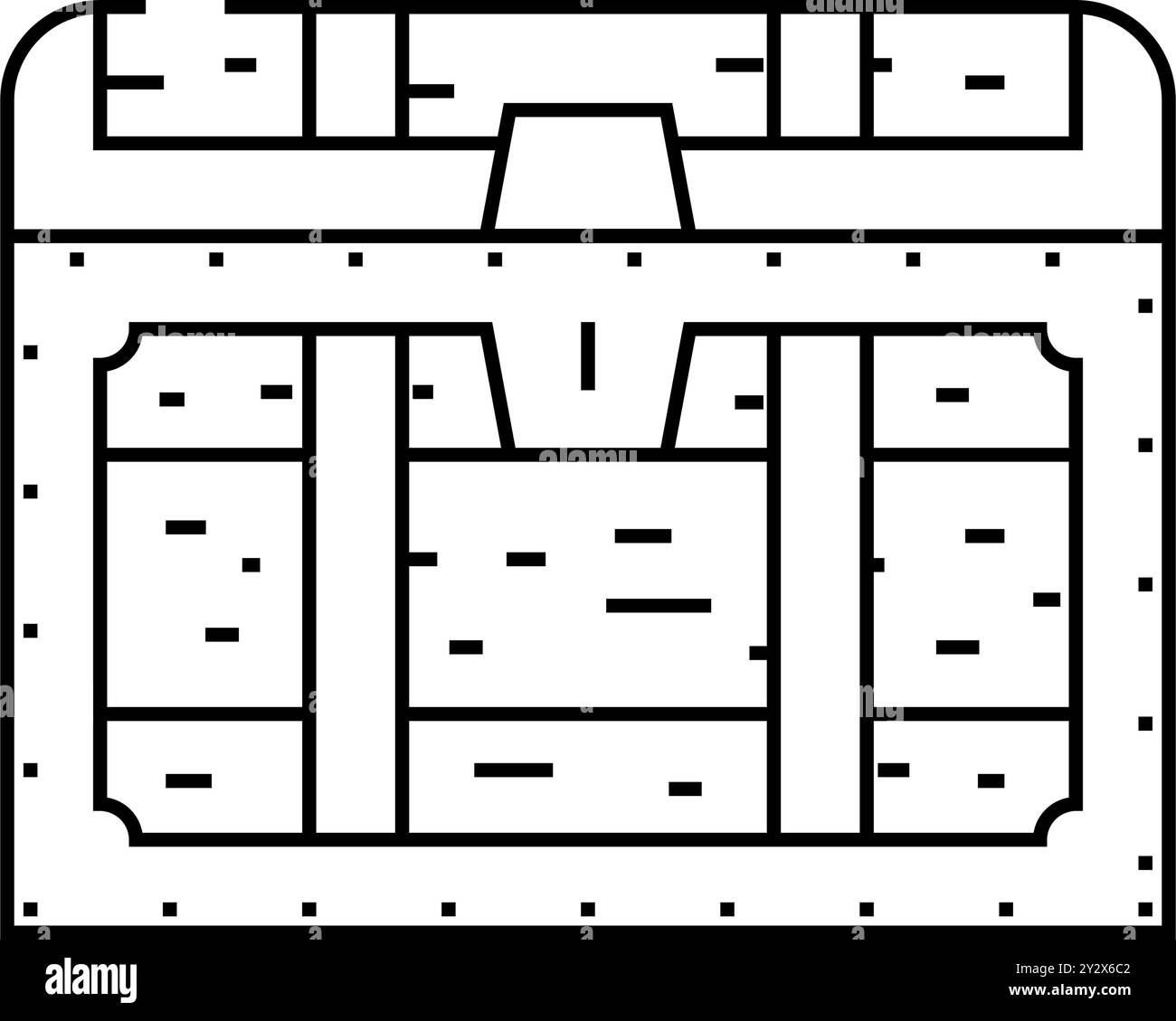 chest with treasure line icon vector illustration Stock Vector Image ...