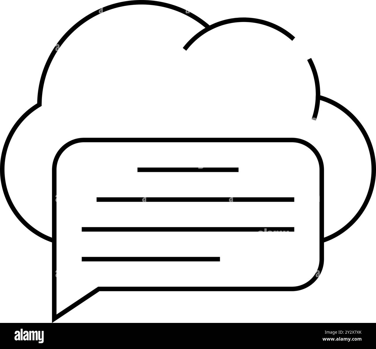 messaging cloud storage line icon vector illustration Stock Vector ...