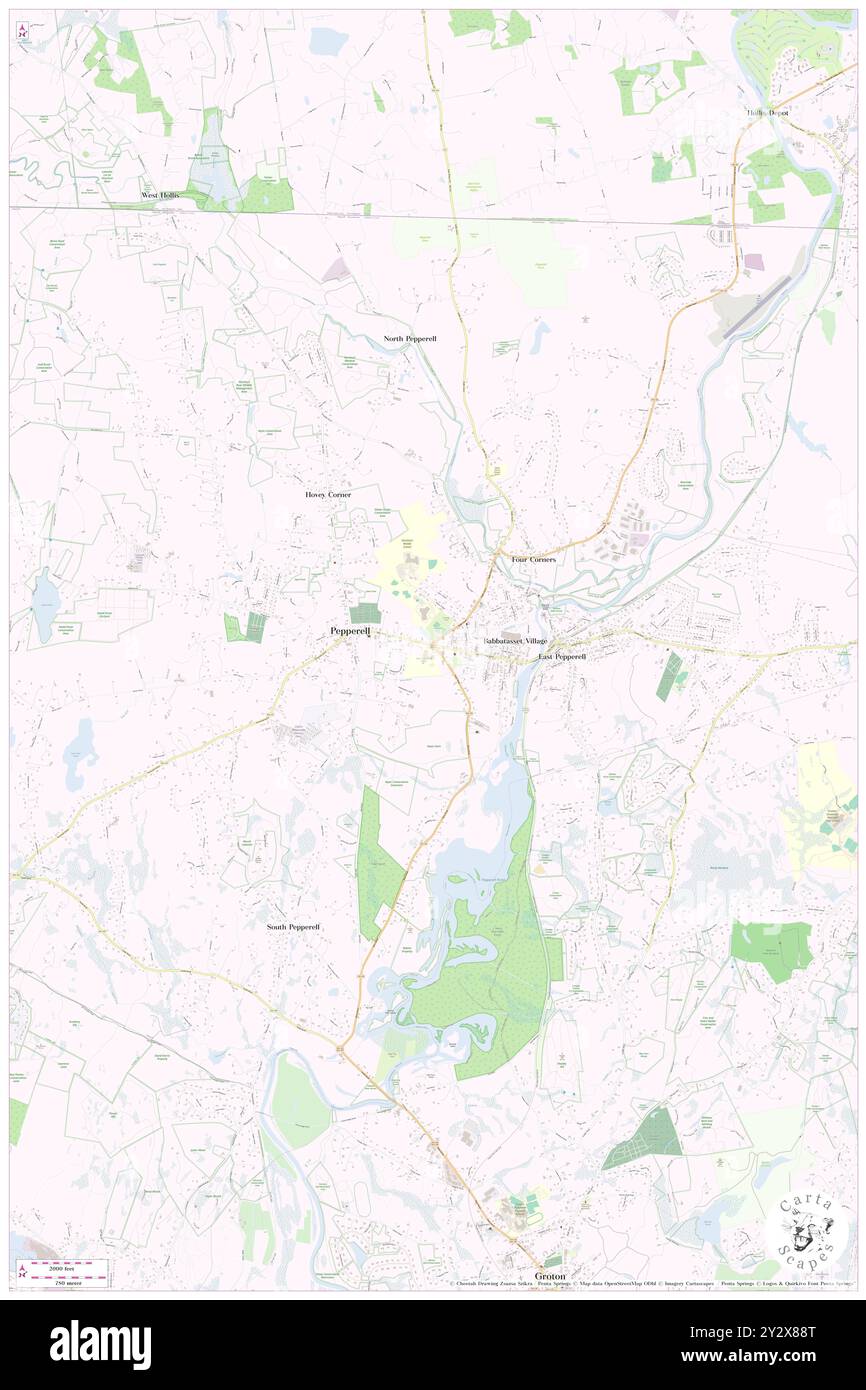 Pepperell, Middlesex County, US, United States, Massachusetts, N 42 39' 57'', S 71 35' 18'', map, Cartascapes Map published in 2024. Explore Cartascapes, a map revealing Earth's diverse landscapes, cultures, and ecosystems. Journey through time and space, discovering the interconnectedness of our planet's past, present, and future. Stock Photo