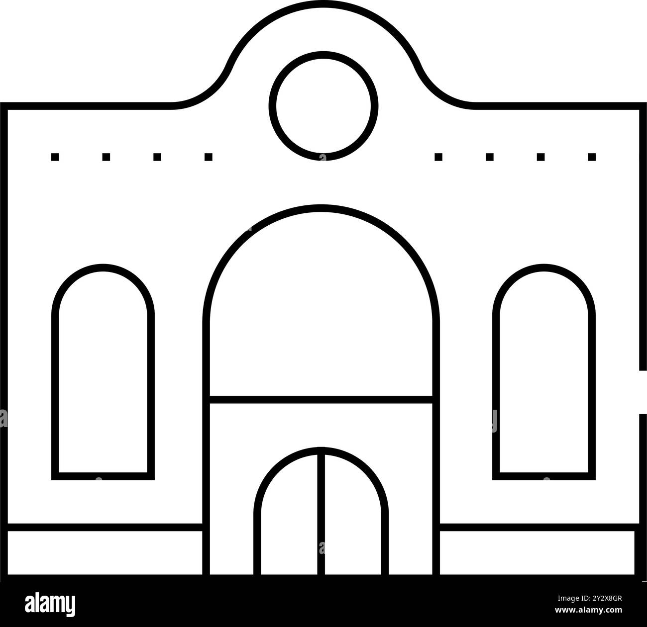 oriental restaurant building line icon vector illustration Stock Vector ...