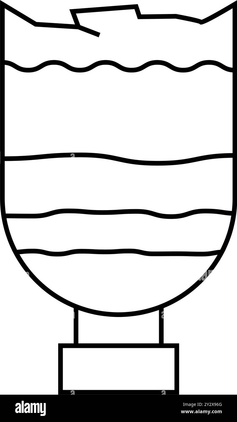 water filtration through sand and coal line icon vector illustration ...