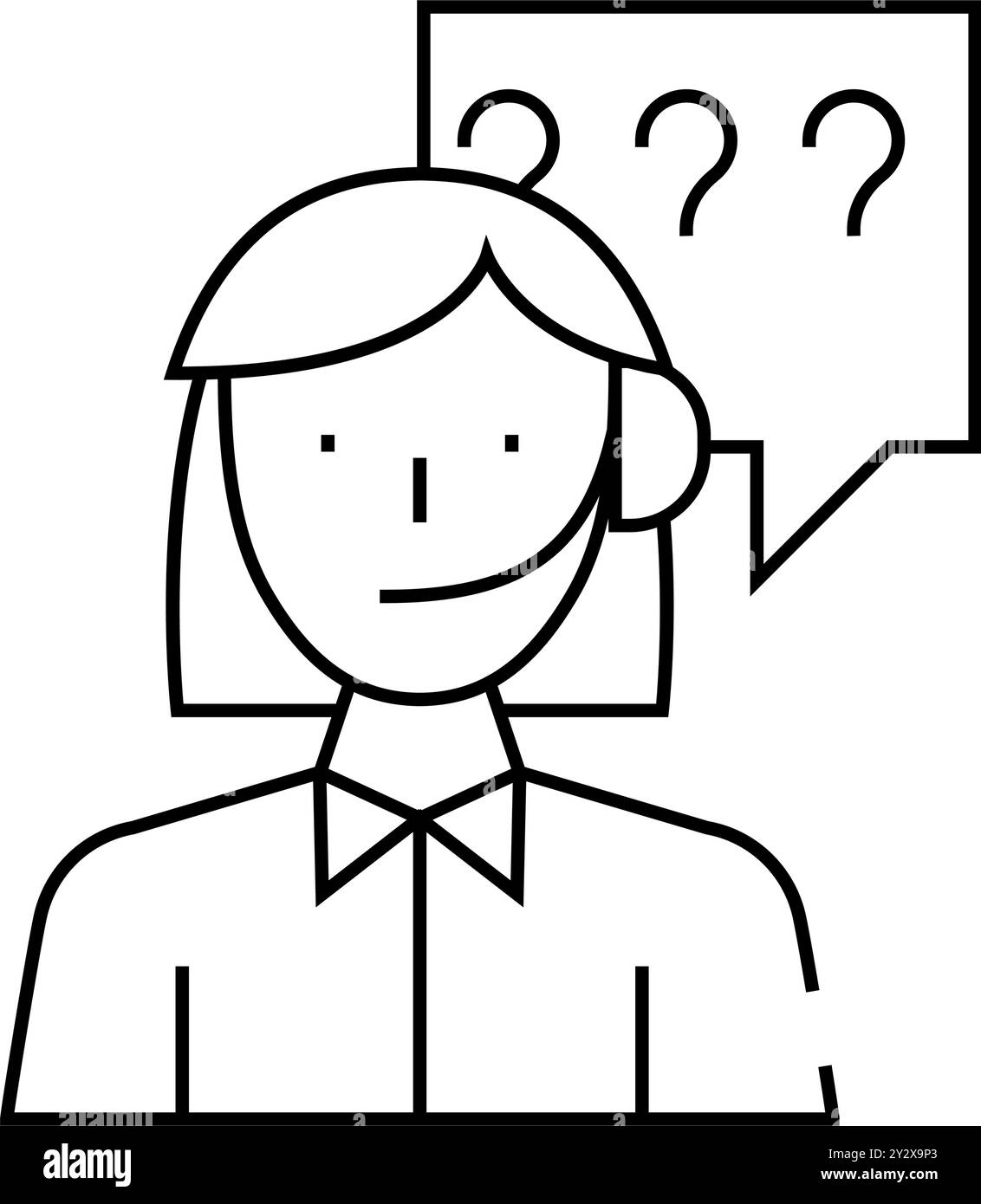 consultant, calling support woman job line icon vector illustration ...