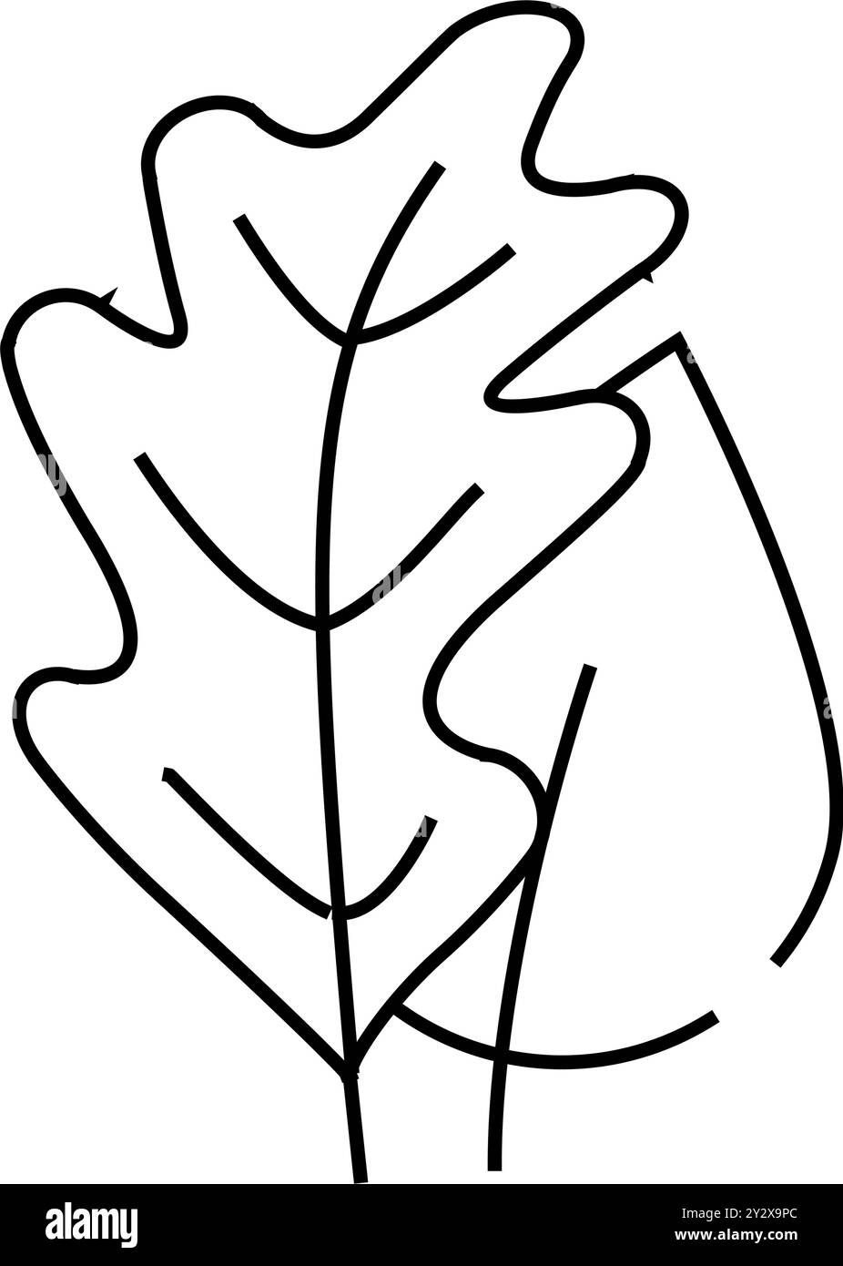 tree leaves line icon vector black illustration Stock Vector Image ...
