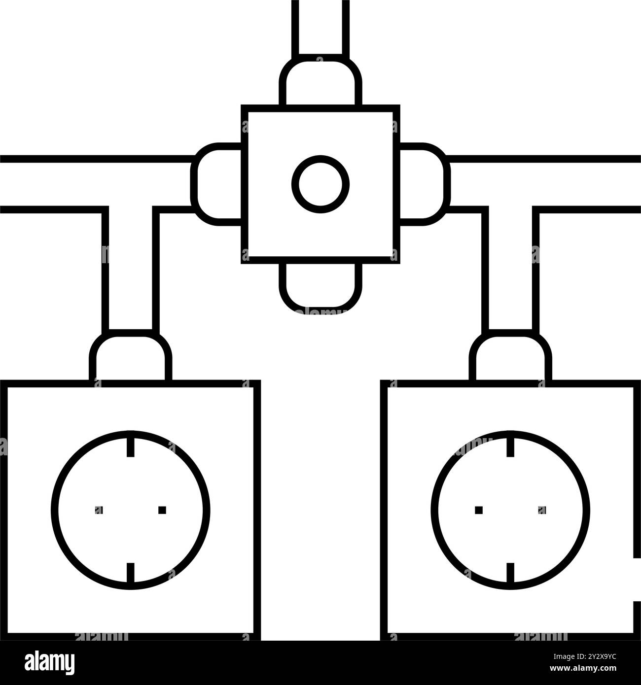 installation of electrical socket line icon vector illustration Stock ...