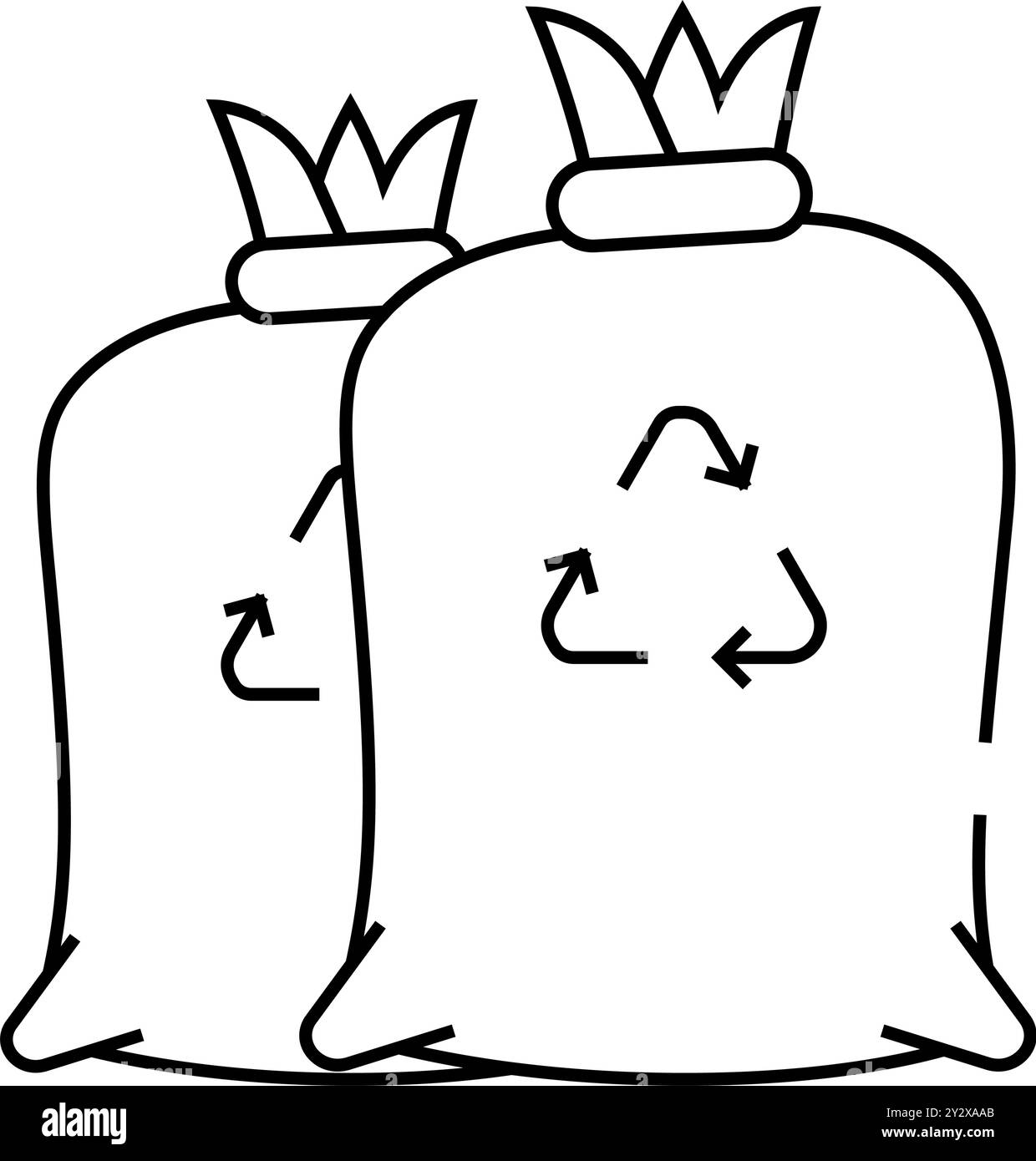 garbage bags line icon vector illustration black Stock Vector Image ...