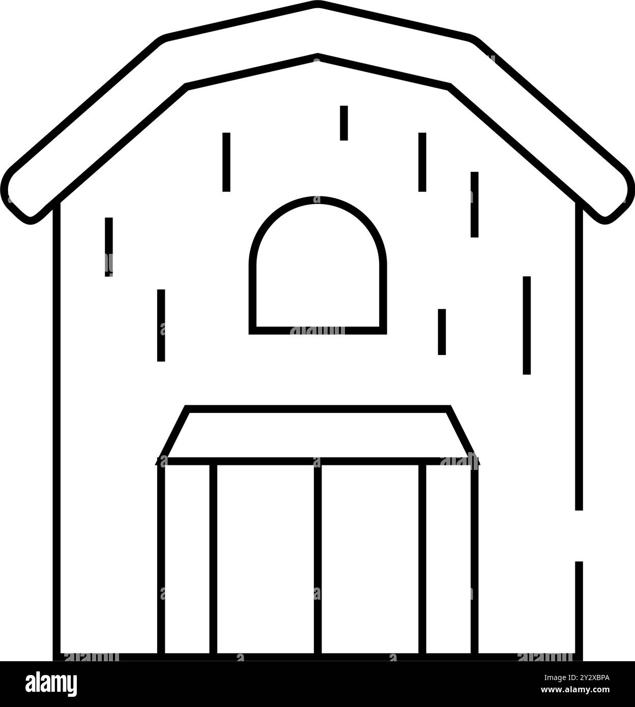 barn building line icon vector black illustration Stock Vector Image ...