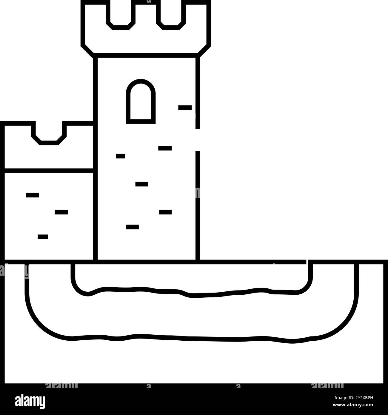 secret tunnel of castle line icon vector illustration Stock Vector ...