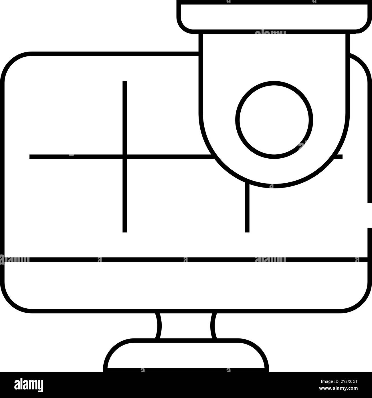 cctv security camera system line icon vector illustration Stock Vector ...