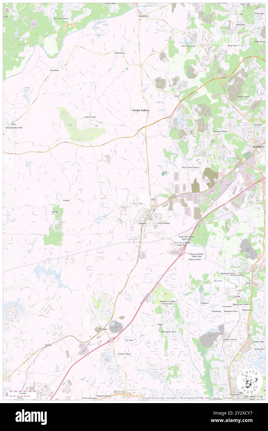 Palmetto, Fulton County, US, United States, Georgia, N 33 31' 4'', S 84 40' 10'', map, Cartascapes Map published in 2024. Explore Cartascapes, a map revealing Earth's diverse landscapes, cultures, and ecosystems. Journey through time and space, discovering the interconnectedness of our planet's past, present, and future. Stock Photo