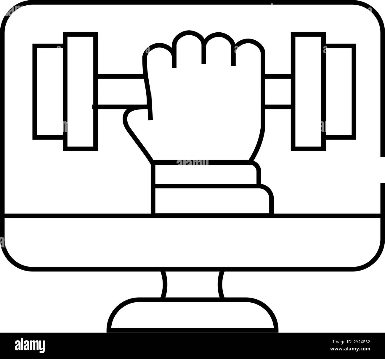 online physical education line icon vector illustration Stock Vector ...