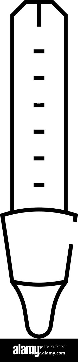 laboratory thermometer line icon vector illustration black Stock Vector ...
