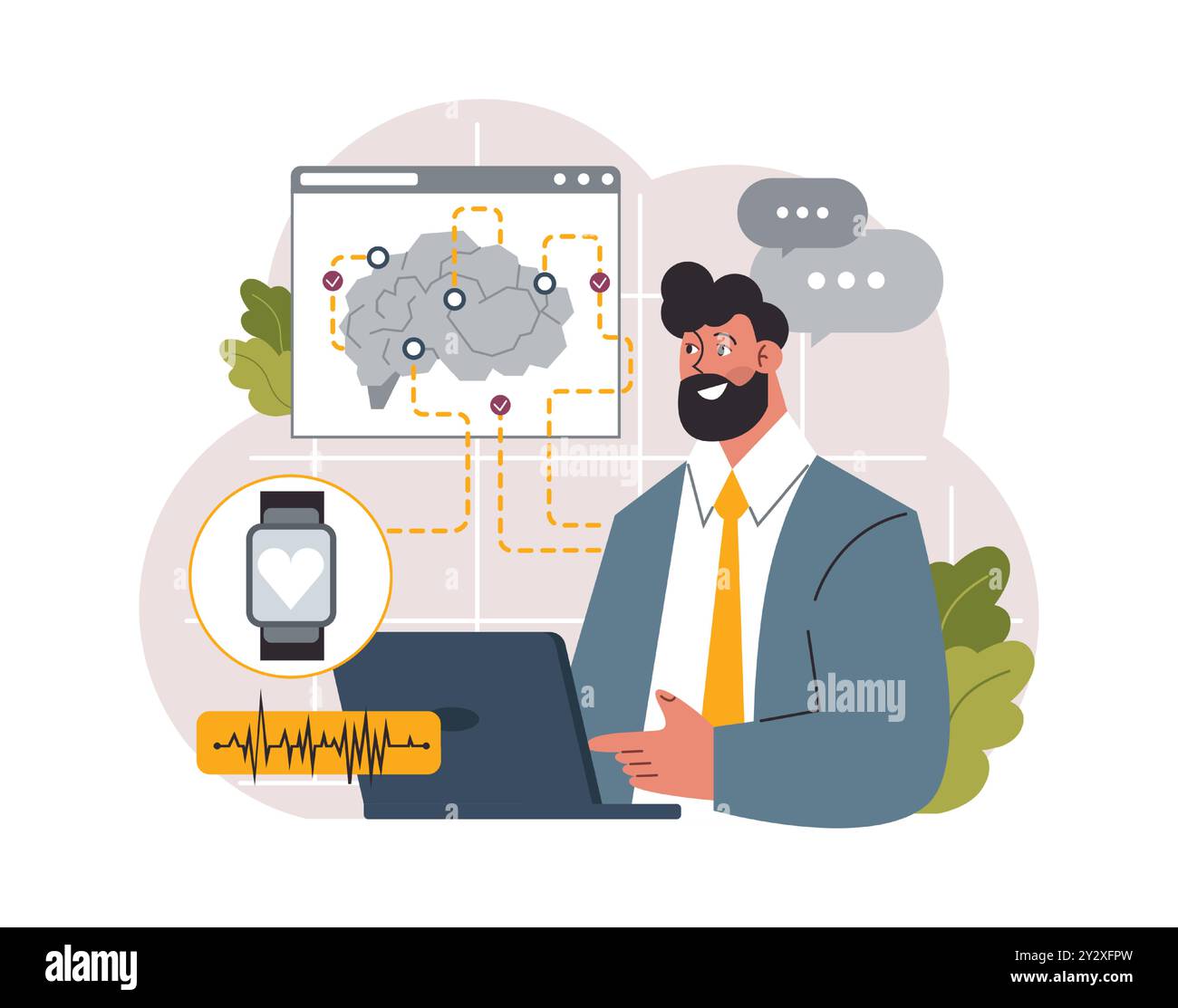 Healthtech Vector Healthtech. Innovative diagnosis and treatment methodics. Telemedicine ...
