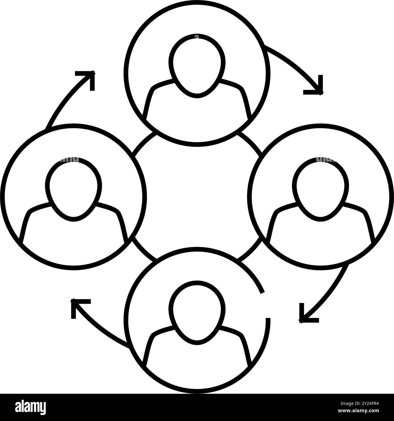 teamwork colleagues line icon vector illustration sign Stock Vector ...