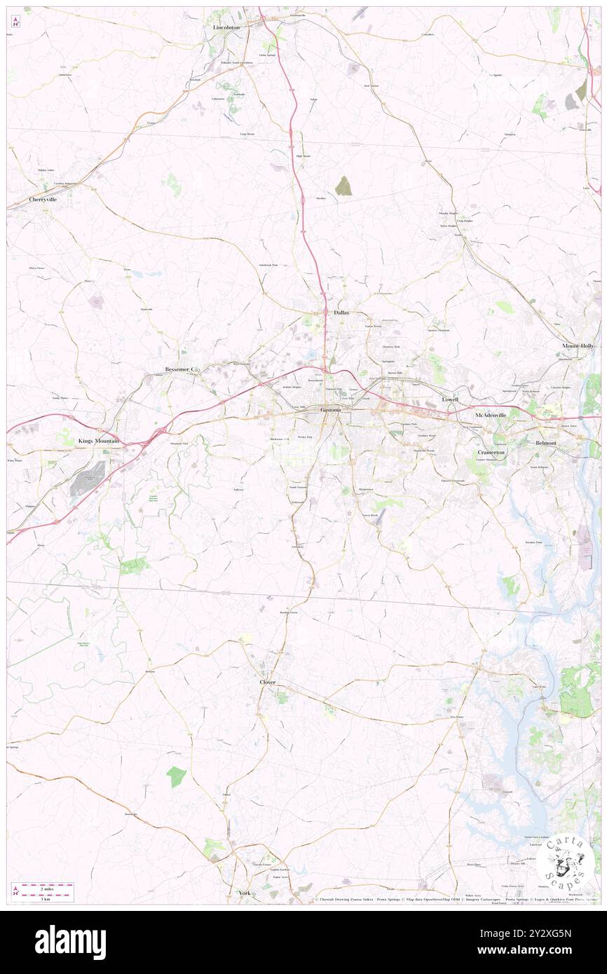 Gastonia, Gaston County, US, United States, North Carolina, N 35 15' 43'', S 81 11' 14'', map, Cartascapes Map published in 2024. Explore Cartascapes, a map revealing Earth's diverse landscapes, cultures, and ecosystems. Journey through time and space, discovering the interconnectedness of our planet's past, present, and future. Stock Photo