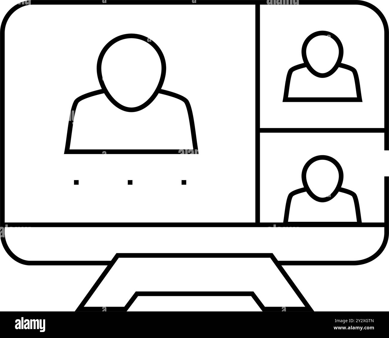 online conference, remote work line icon vector illustration Stock ...