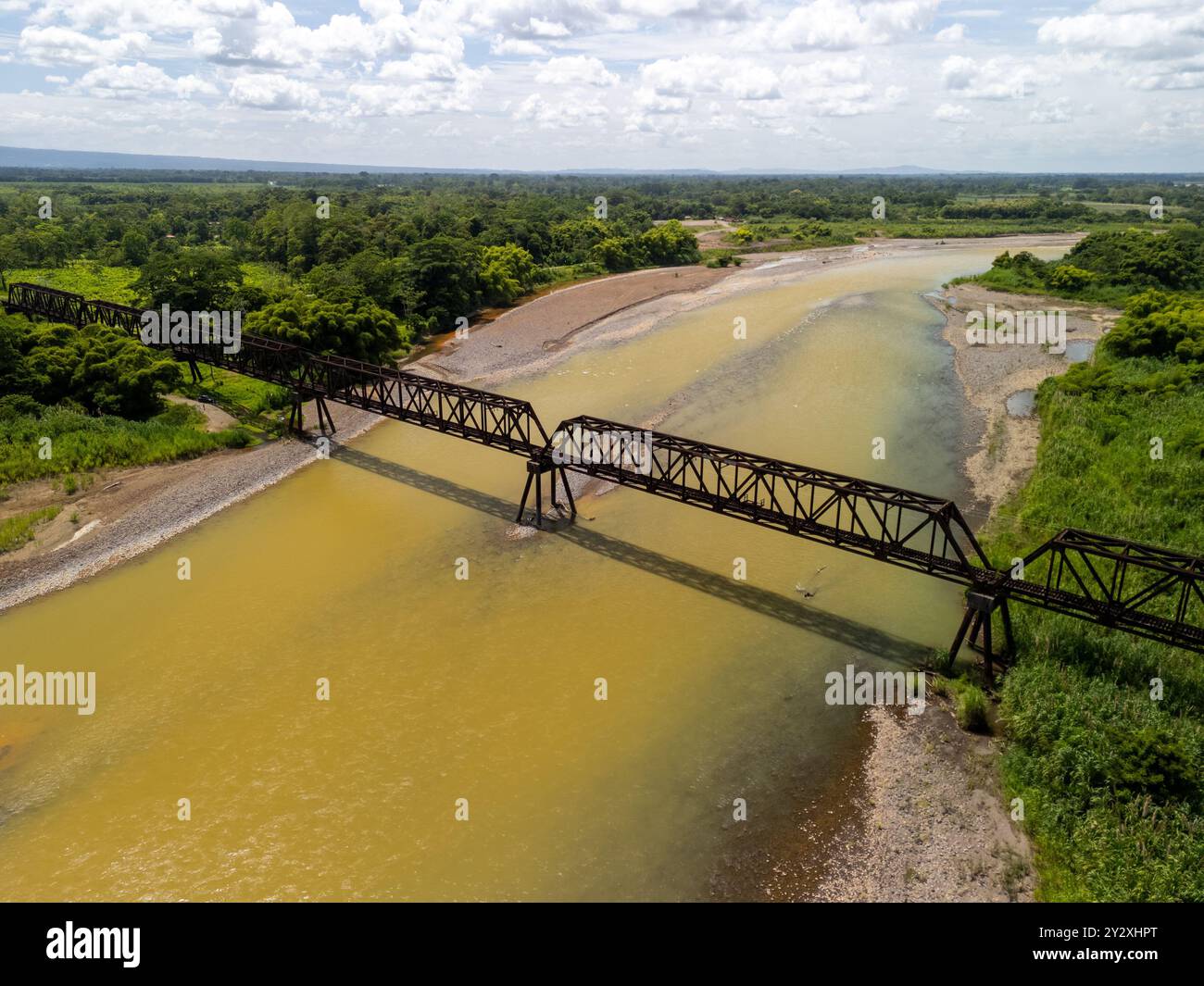Aerial view of the Railway bridge in Rio Frio Sarapiqui Heredia Stock ...