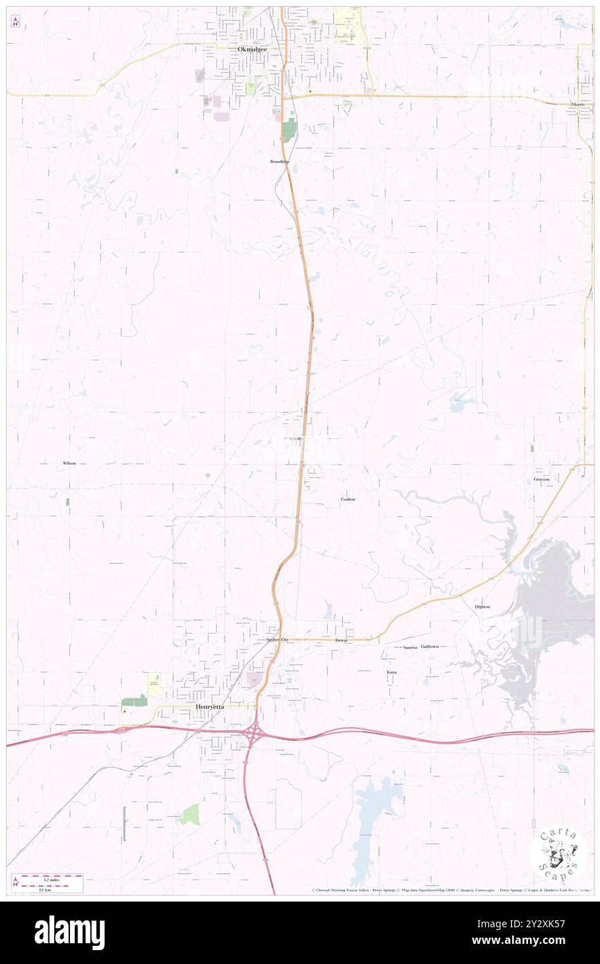 Schulter, Okmulgee County, US, United States, Oklahoma, N 35 30' 52'', S 95 57' 23'', map, Cartascapes Map published in 2024. Explore Cartascapes, a map revealing Earth's diverse landscapes, cultures, and ecosystems. Journey through time and space, discovering the interconnectedness of our planet's past, present, and future. Stock Photo