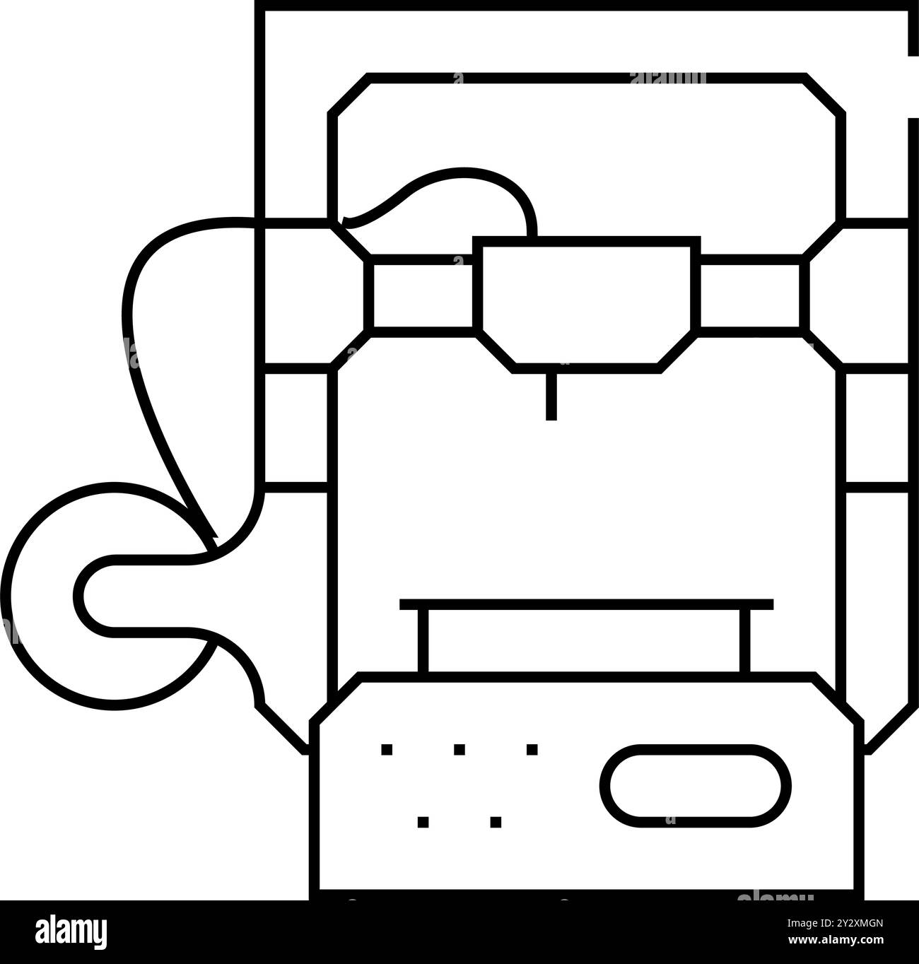 3d printer line icon vector illustration flat Stock Vector Image & Art ...