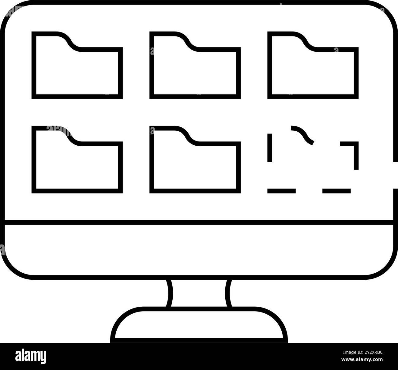 folders of operating system line icon vector illustration Stock Vector ...