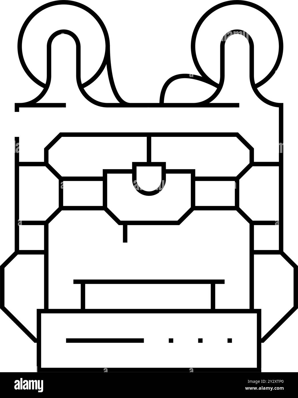 double extruder 3d printer line icon vector illustration Stock Vector ...