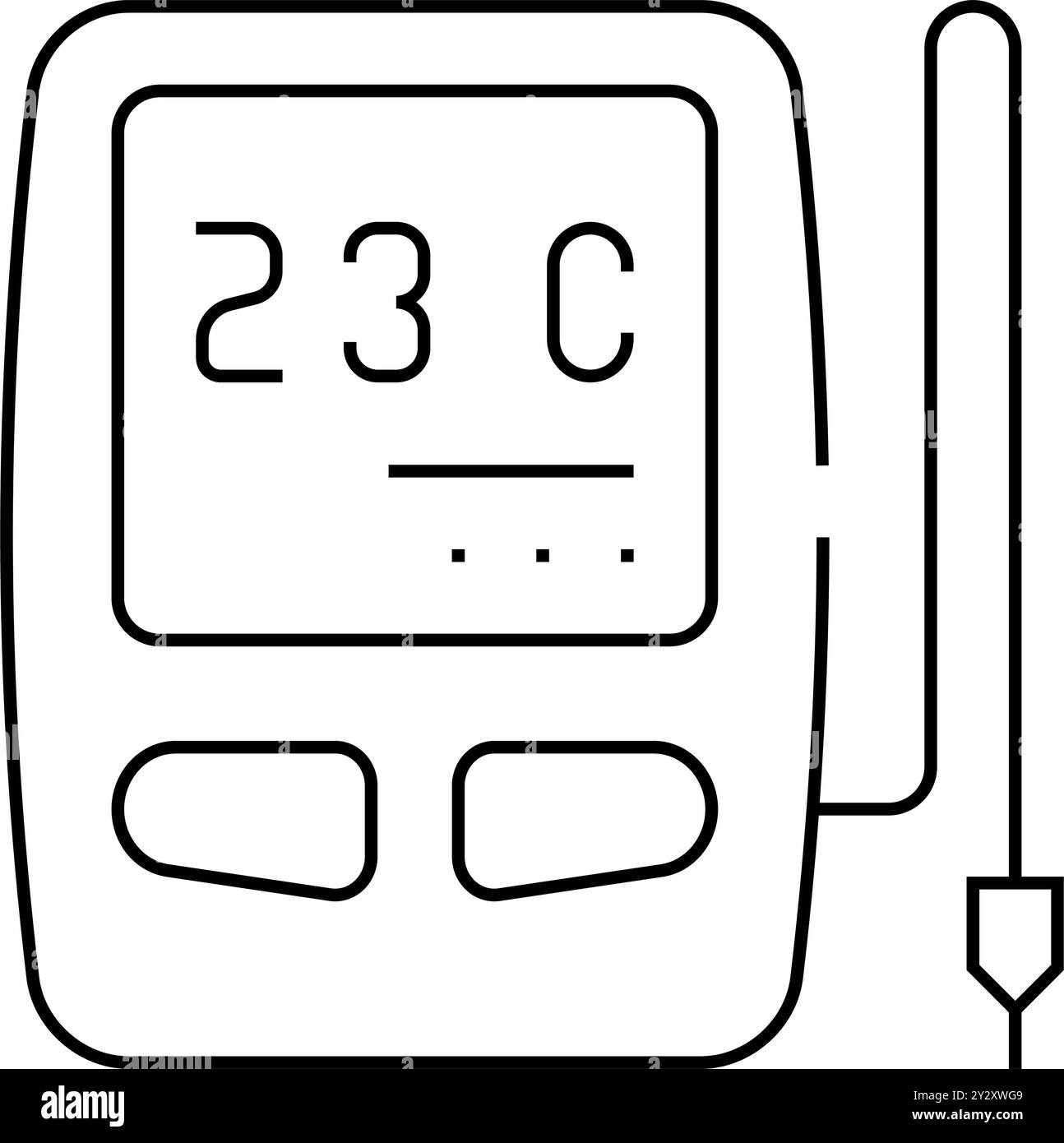 digital thermometer with sensor line icon vector illustration Stock ...