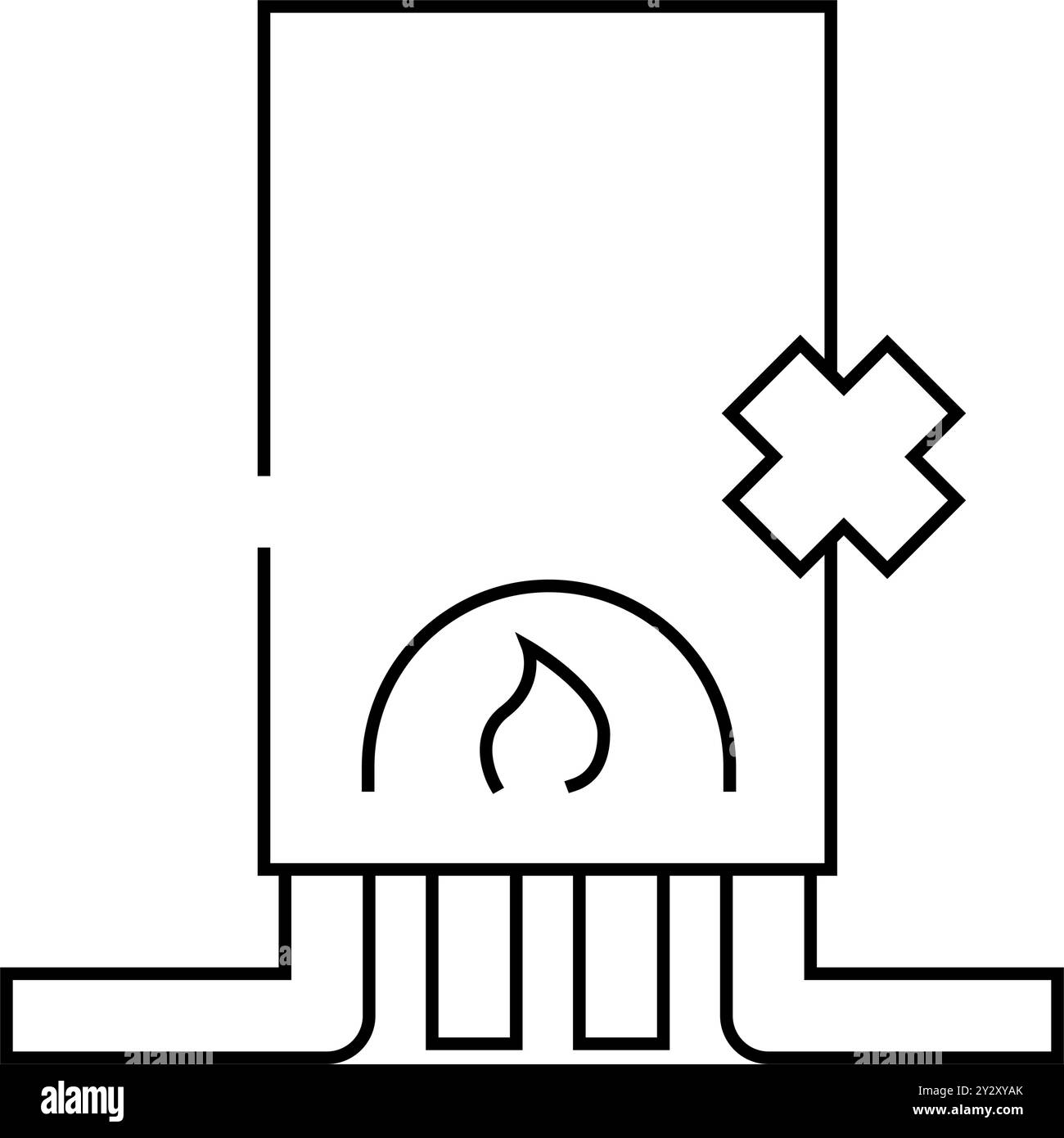 Heating machine icon vector Black and White Stock Photos & Images - Alamy
