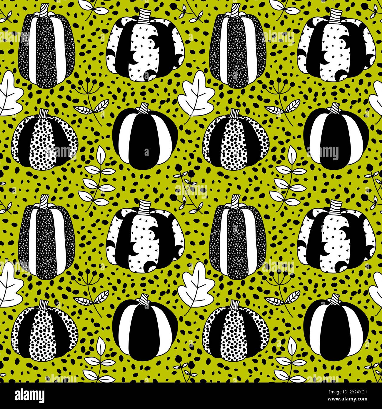 Halloween cute pumpkins seamless monsters pattern for wrapping paper ...