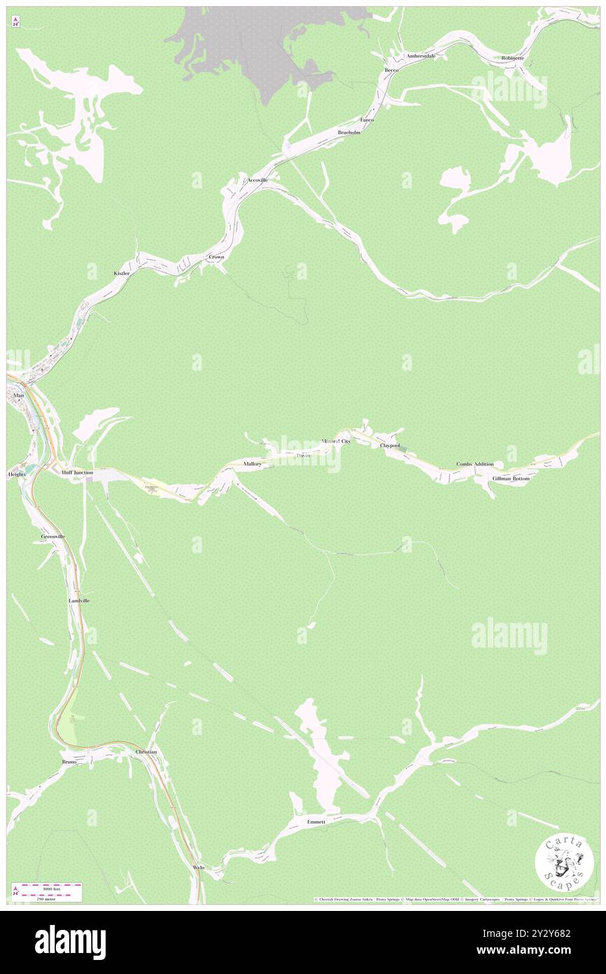 Davin, Logan County, US, United States, West Virginia, N 37 43' 54'', S 81 49' 45'', map, Cartascapes Map published in 2024. Explore Cartascapes, a map revealing Earth's diverse landscapes, cultures, and ecosystems. Journey through time and space, discovering the interconnectedness of our planet's past, present, and future. Stock Photo