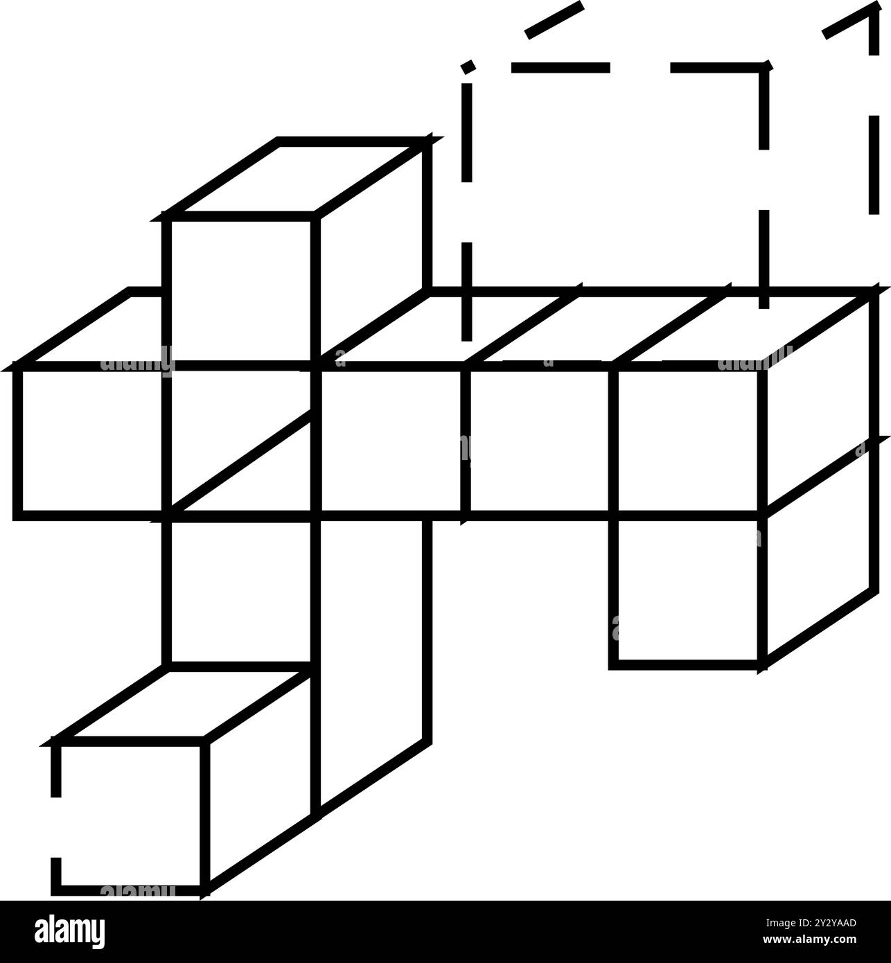 3d tasks line icon vector illustration black Stock Vector Image & Art ...