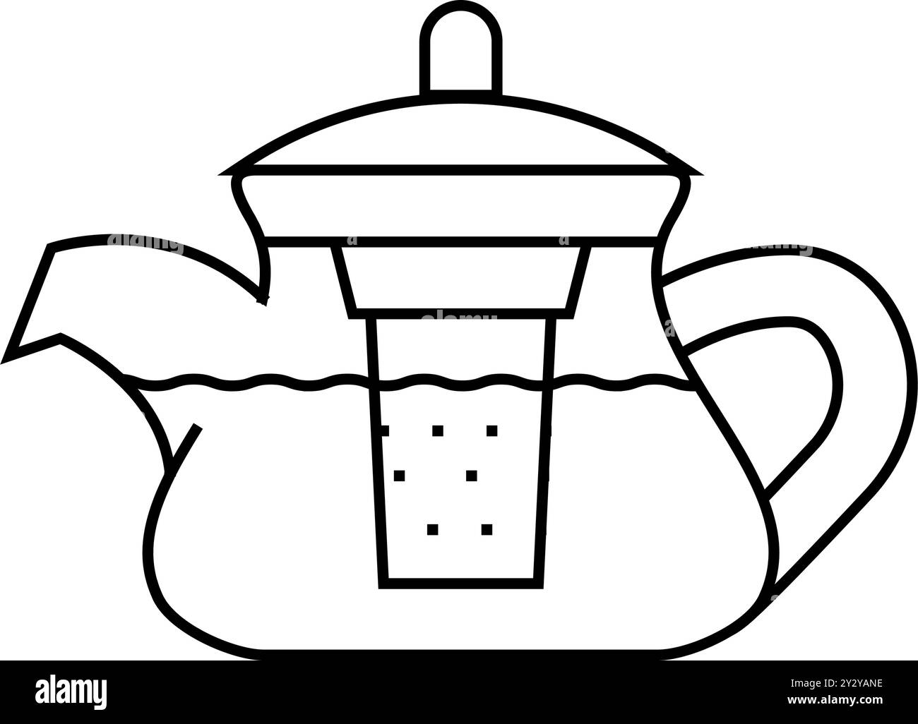 teapot for boiling tea line icon vector illustration Stock Vector Image ...