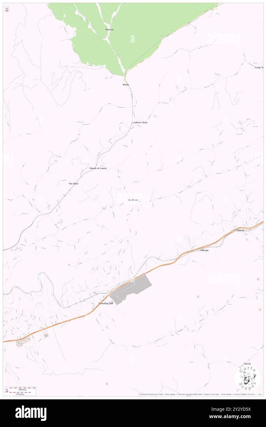 Busthead, Tazewell County, US, United States, Virginia, N 37 6' 26'', S 81 41' 53'', map, Cartascapes Map published in 2024. Explore Cartascapes, a map revealing Earth's diverse landscapes, cultures, and ecosystems. Journey through time and space, discovering the interconnectedness of our planet's past, present, and future. Stock Photo